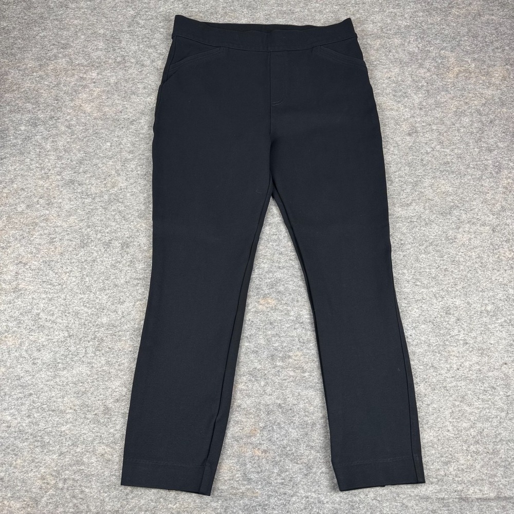 Spanx The Perfect Pant Backseam Skinny Split Hem Ponte Black Womens Large‎ L